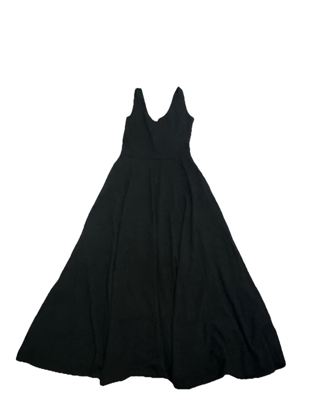 Leith Women’s Sz S Black Fitted Maxi Full Skirt Dress 2 Pockets Barely Worn